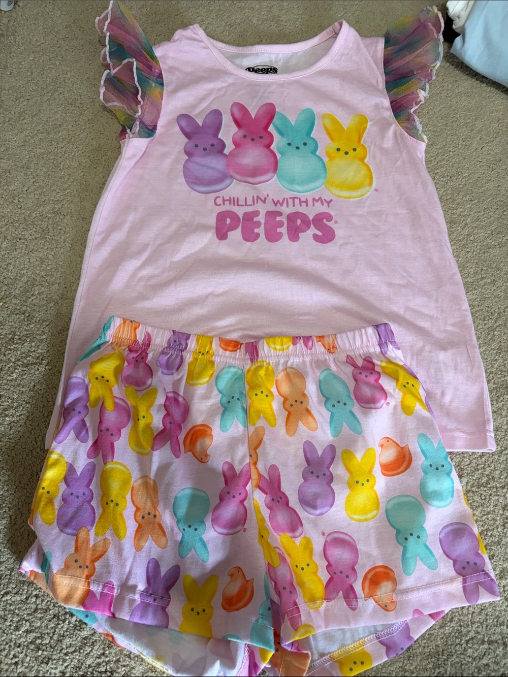 Peeps Girls Easter PJ set maybe worn once size 10/12